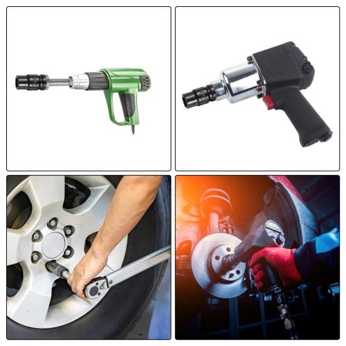 uxcell Impact Socket, 8mm Metric Socket, 1/2" Drive, 78mm Length, with 1/4" Hex Shank Adapter, Electric/Manual Use, Deep Hex, CR-V Steel, Adapter Acce