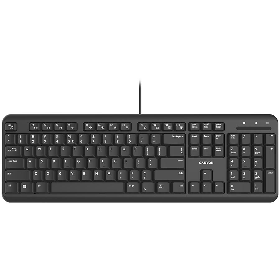 Canyon Klawiatura Hkb-20 En Velvet Przewodowa Czarna