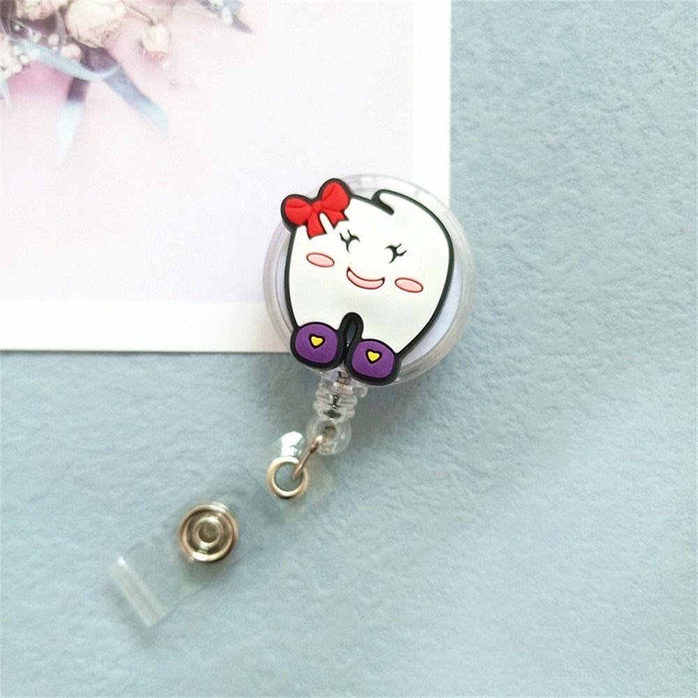 Work Card Retractable Badge Reel Dentist ID Card Holder Hospital Use Teeth Badge Holder Name Card