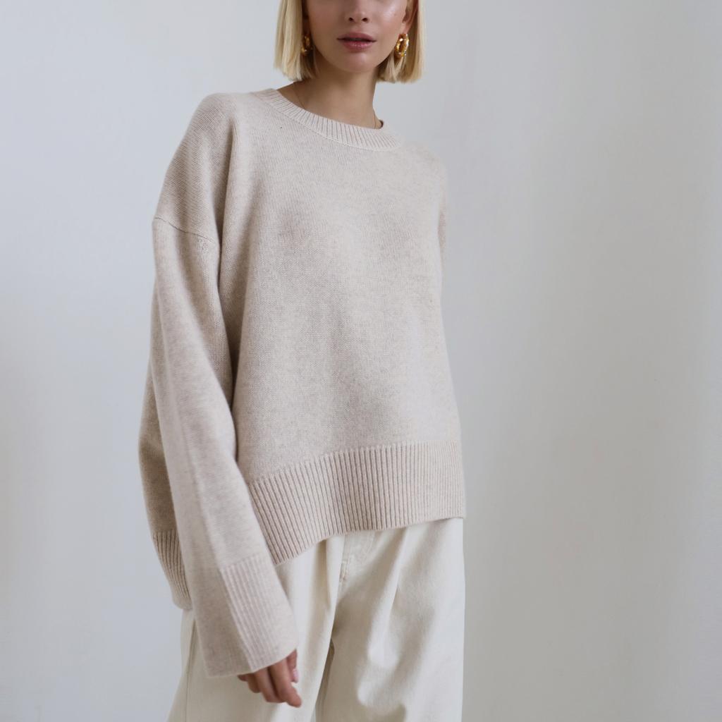 Корейский осенне-зимний свитер, женский вязаный джемпер с круглым вырезом, свободные топы с длинными рукавами, женский пуловер, теплые женские свитера