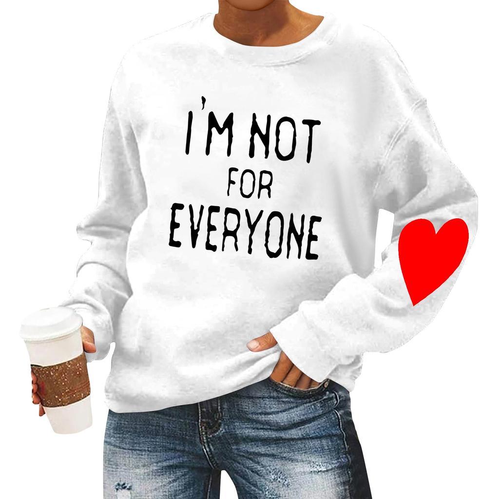 Женская повседневная мода ко Дню святого Валентина с принтом, длинным рукавом, круглым вырезом, толстовки, пуловеры, топы