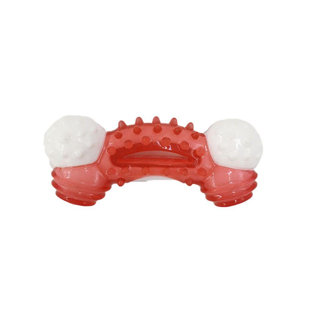 Chewer Tough Wobbling Bone Shape Interactive Pet Rubber Bite Dog Chew Toys Teeth Cleaning Toy