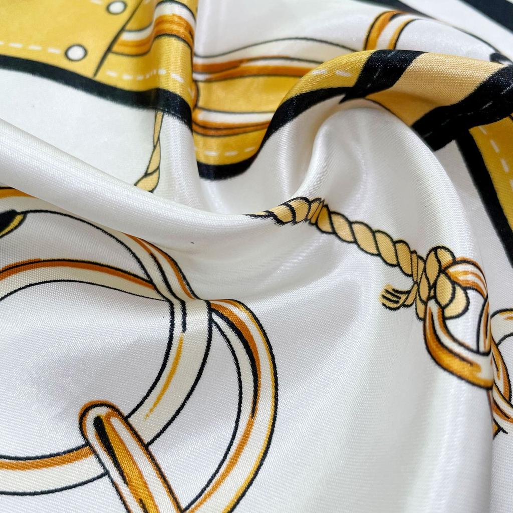 Высококачественные роскошные шелковые шарфы, повязка на голову, шарфы, шейный шарф для женщин, шелковый шарф с цепочкой, женская декоративная шаль