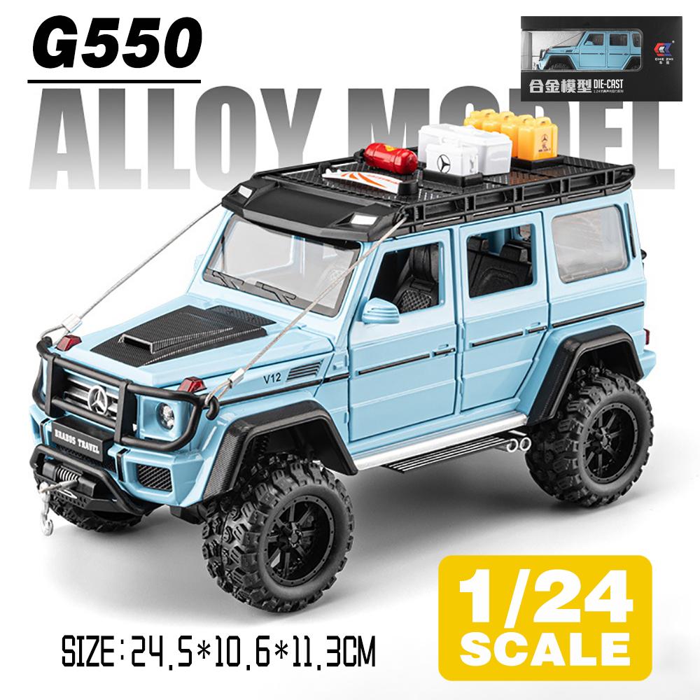 Масштаб 1/24, мини-автоматическое моделирование BENZ Adenture G550 SUV 4x4, литой игрушечный транспорт со звуком и светом, подарок для мальчиков