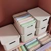 Clothes Storage Box Plastic Clothes Pant Storage Box With Middle Board Closet Stackable Organizer Wardrobe Underwear Sock Holder