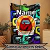 Custom Name Personalized Among Us Print Blanket, Home Decor, Bedroom, Sofa, Camping, Couch, Gifts for Birthday ChristmasEnthusiasts