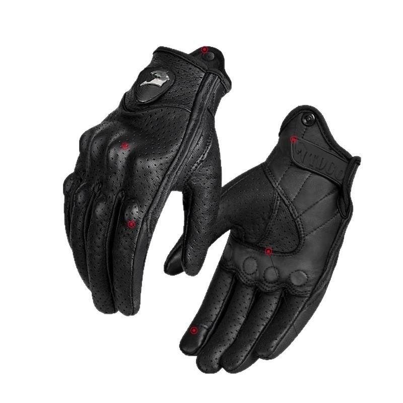 Motorcycle Gloves Men Women Winter Windproof Warm Retro Biker Riding Touchscreen Compatible All Season