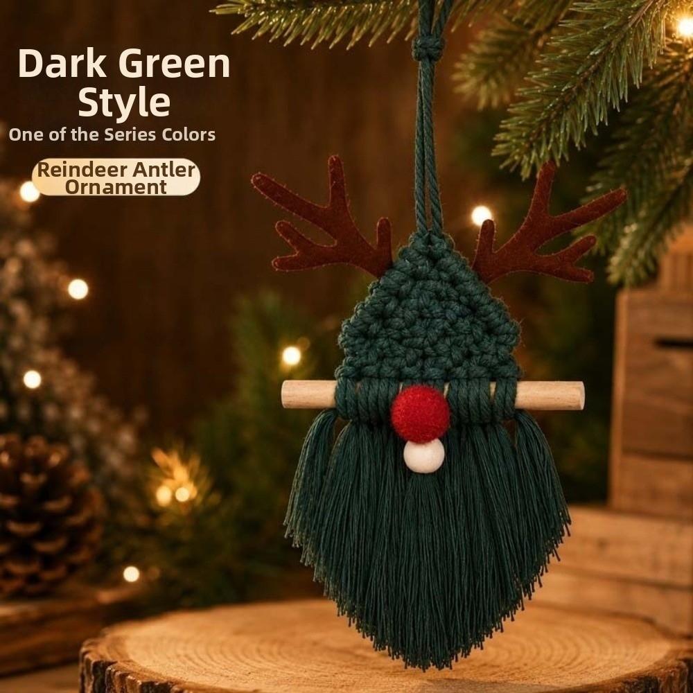 Faceless Old Man Festival Elk Pendant Macrame Macrame Reindeer Ornament Tassel Hanging Decor