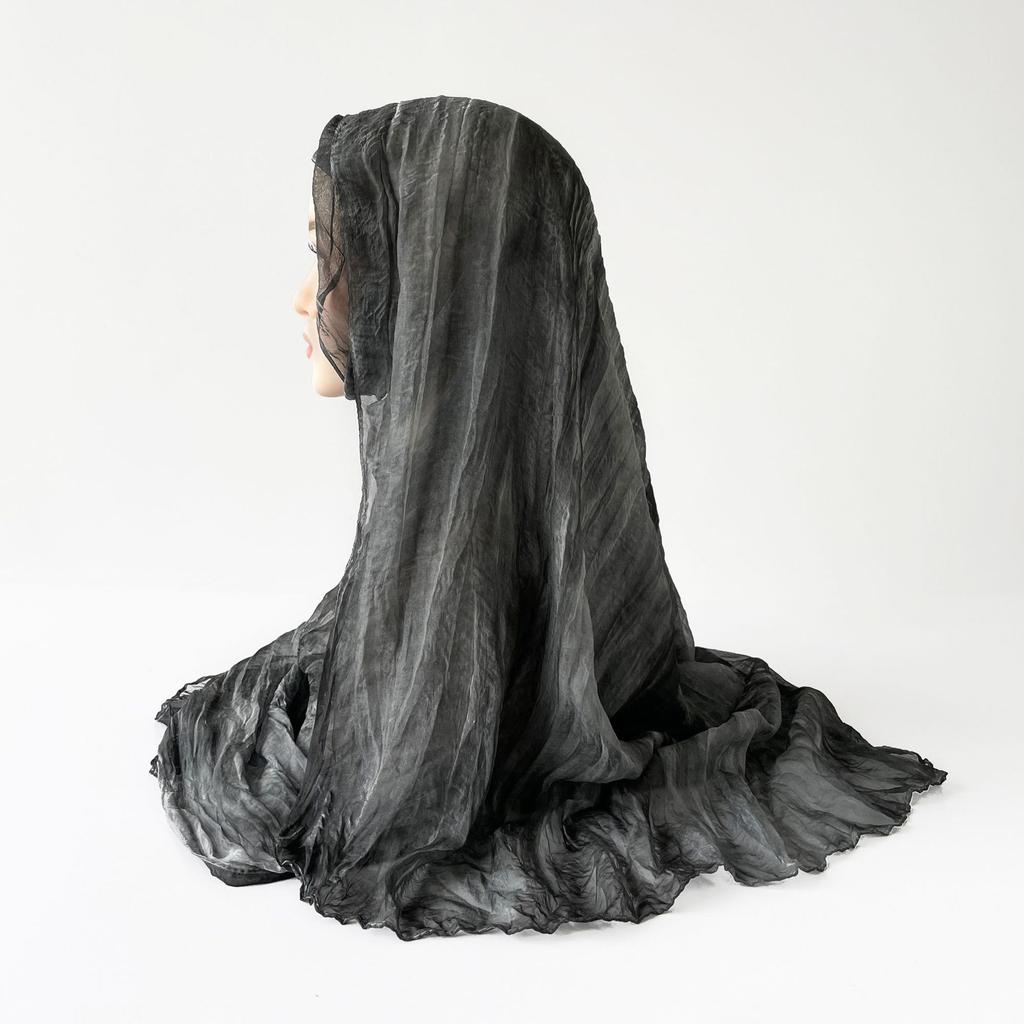 Spring and Summer Sun Protection Wrinkled Solid Color Scarf for Women   Women with Headscarf for Women  Southeast Asia Headscarf for Women