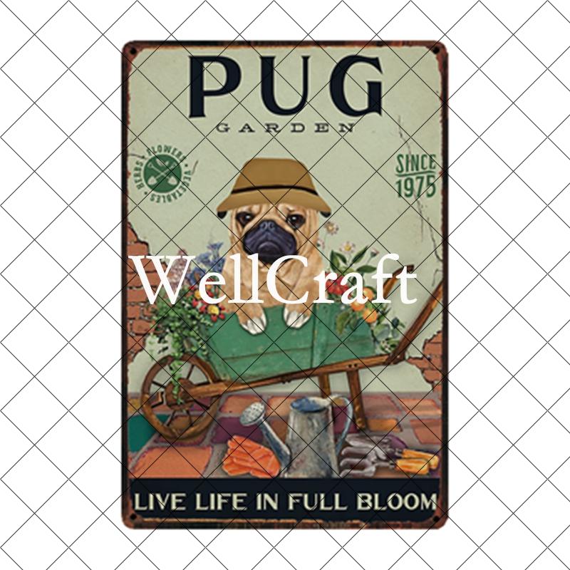 WellCraft Pet Friend Pug Boxer Dog Life Rules Tin Bath Soap Metal Signs Posters Vintage Wall Plaque Custom Pub Decor WX