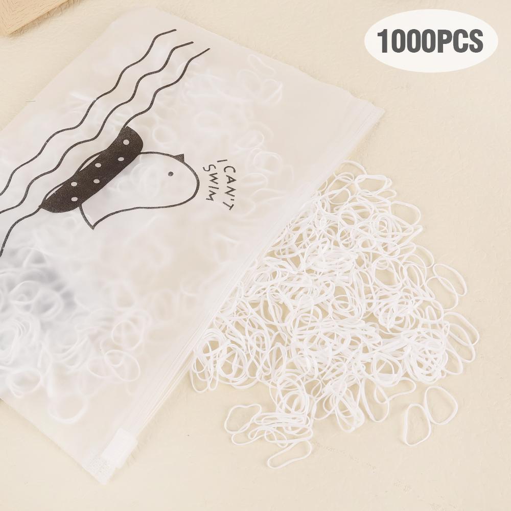 1000 шт. Цветные одноразовые резинки для волос, scrunchie для детей, девочек, эластичная резиновая лента, держатель для хвоста, аксессуары для волос, резинки для волос