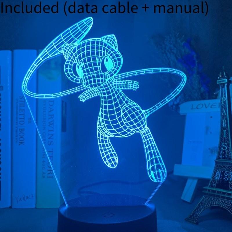 Креативный светодиодный 3D-ночник Пикачу, цветная акриловая декоративная настольная лампа, подарок