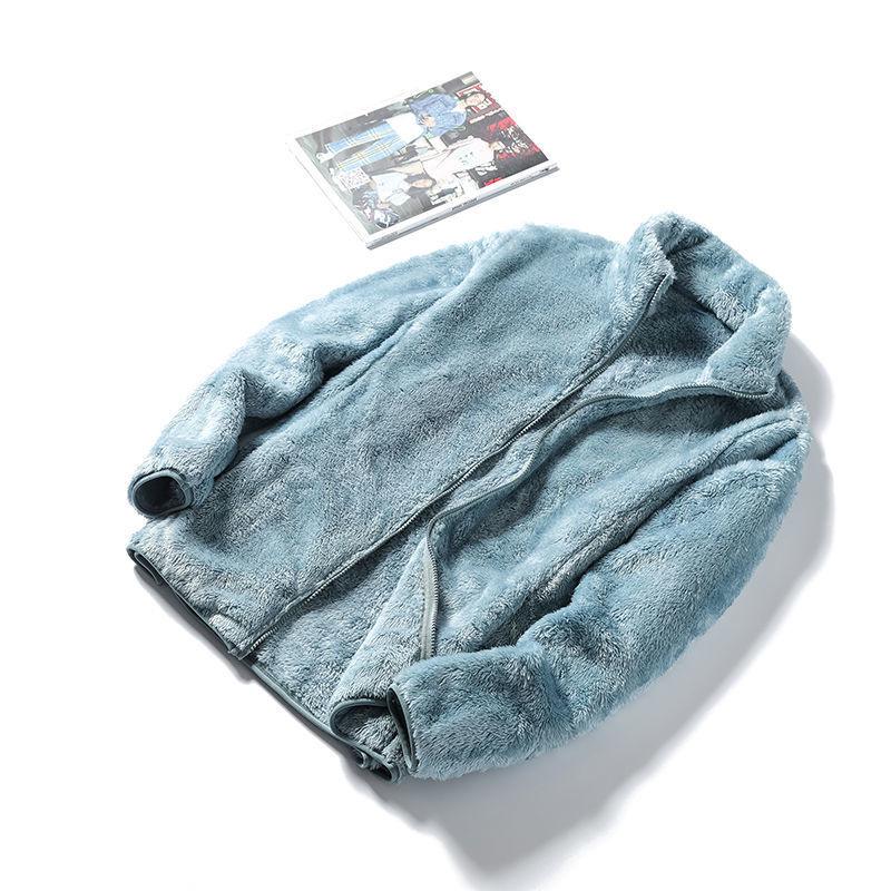 Women's Double-Sided Fleece Jacket - Plus-Size, Thick Velvet, Warm High Collar, Loose Fit, Autumn/Winter Polar Fleece Cardigan.