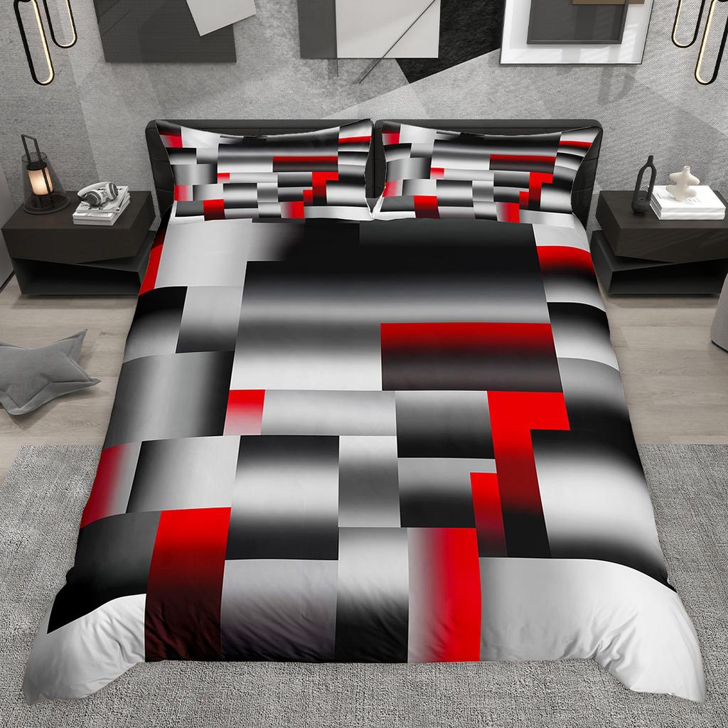 Comforter Homewish Contemporary Geometric Abstract Stripe Bedding Set Wave Lines Plaid Checkered Comforter Set