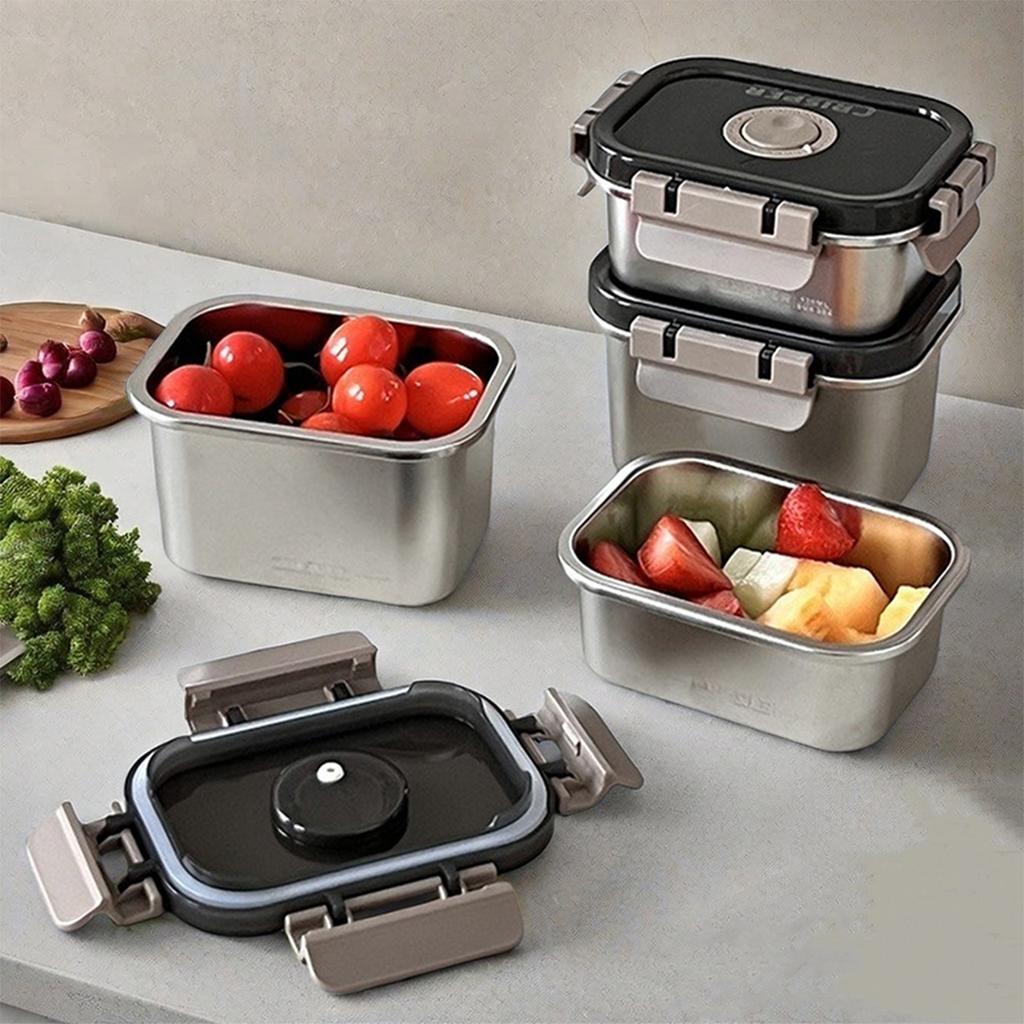 Герметичный пищевой контейнер для сохранения свежести с крышкой 304 нержавеющая сталь контейнер для хранения продуктов контейнеры для хранения в холодильнике