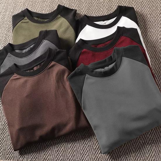 Мужская лоскутная толстовка свободного покроя с круглым вырезом, классическая осенне-зимняя мягкая теплая свободная повседневная уличн