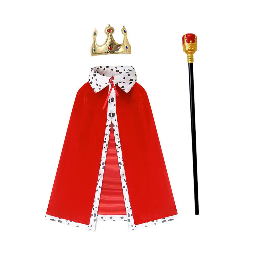 King Robe Costume Set King Cloak Crown Set King Capes Halloween Cosplay Costume for Kids Teen Adult Cosplay, Role Play