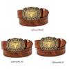 Vintage Western Belt Longhorn Bull Belt Buckle Belt Cowboy Belts For Men Western With Big Buckle Jeans Belt Leather Belt