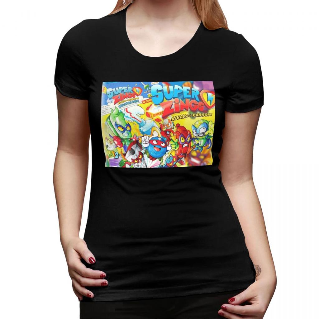 New Super Zings Cartoon Game Superzings TShirt for Women Round Neck Streetwear T Shirts Womens Tees Short Summer Clothes Tops
