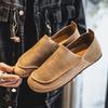Мужские ретро мокасины Обувь Мода Повседневные слипоны Балетки Обувь для вождения Черные Хаки Обувь с широким носком Большой размер