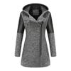 Women's Fall Winter Hooded Wool Solid Color Long Sleeve Chic Warm Coat S-3XL