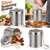 Perforated Stew Seasoning Strainer With Lid Brine Basket Filter Bag  for Braised Cooking