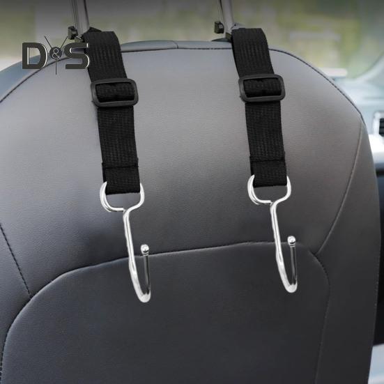 1 пара регулируемых плетеных крючков для автомобильных подголовников, многофункциональные, простые в установке, автоматические вешалки на заднее сиденье, сверхмощные крючки для детской коляски, органайзеры