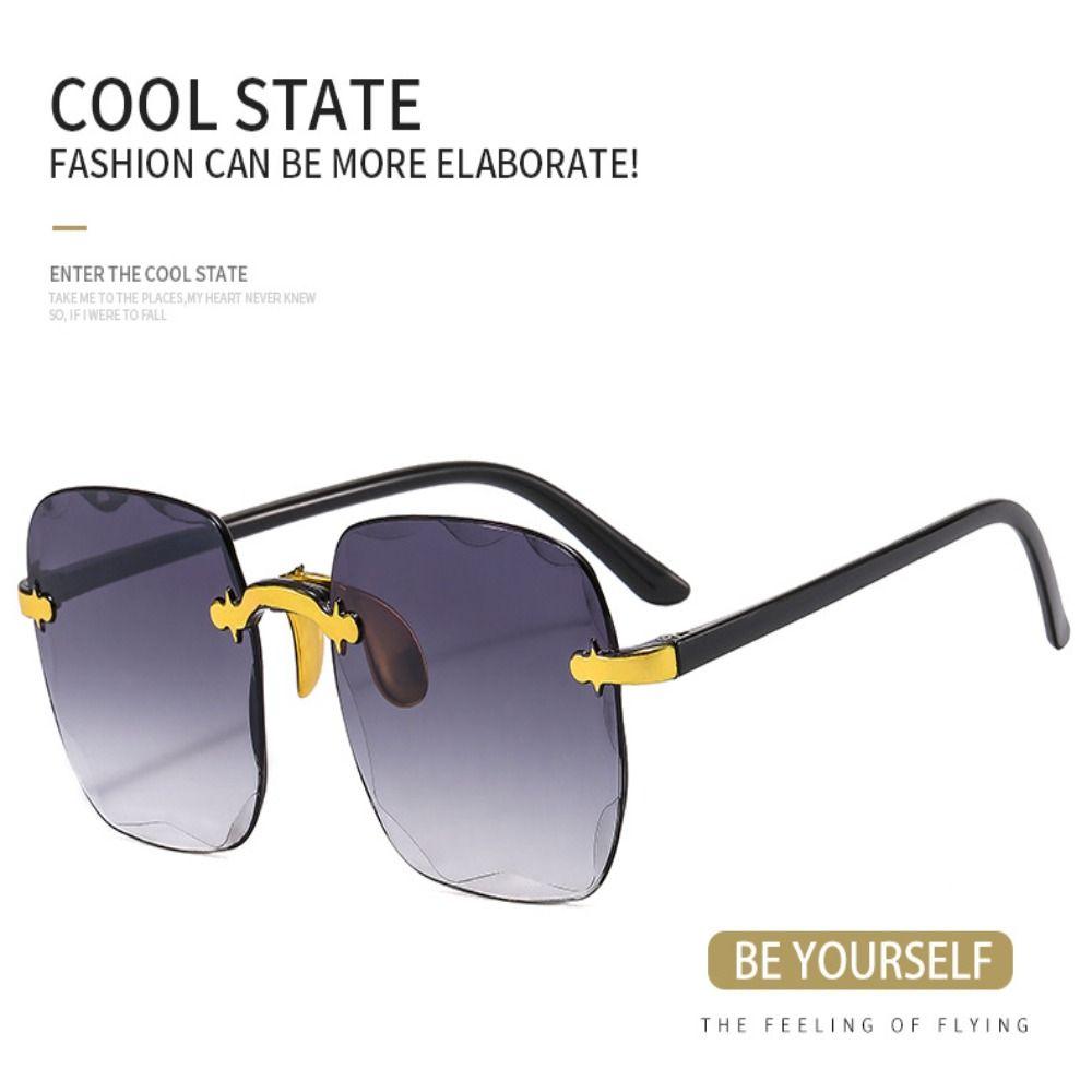 Винтажные градиентные солнцезащитные очки UV400 Женские очки без оправы для лета