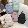 Washable Girls Backpack Fashion Letter Hold Items Multi-pocket Girls Teenage Casual Schoolbag Bookbag