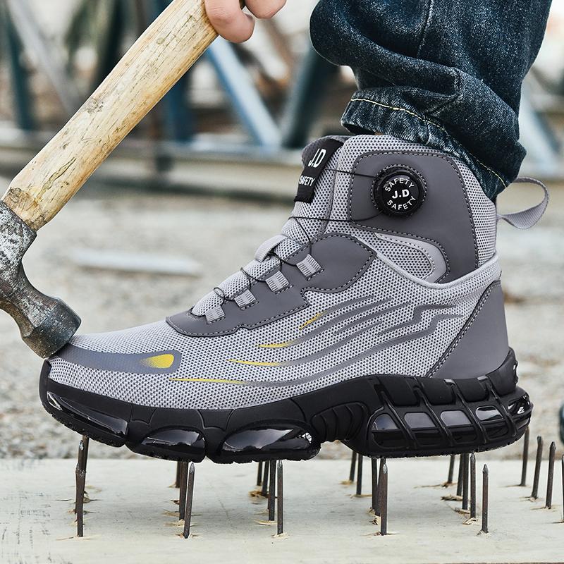 High-Top Couple Work Boots Indestructible Safety Shoes Steel Toe Men'S Boots Puncture-Proof Sneakers Men Non Slip Work Shoes