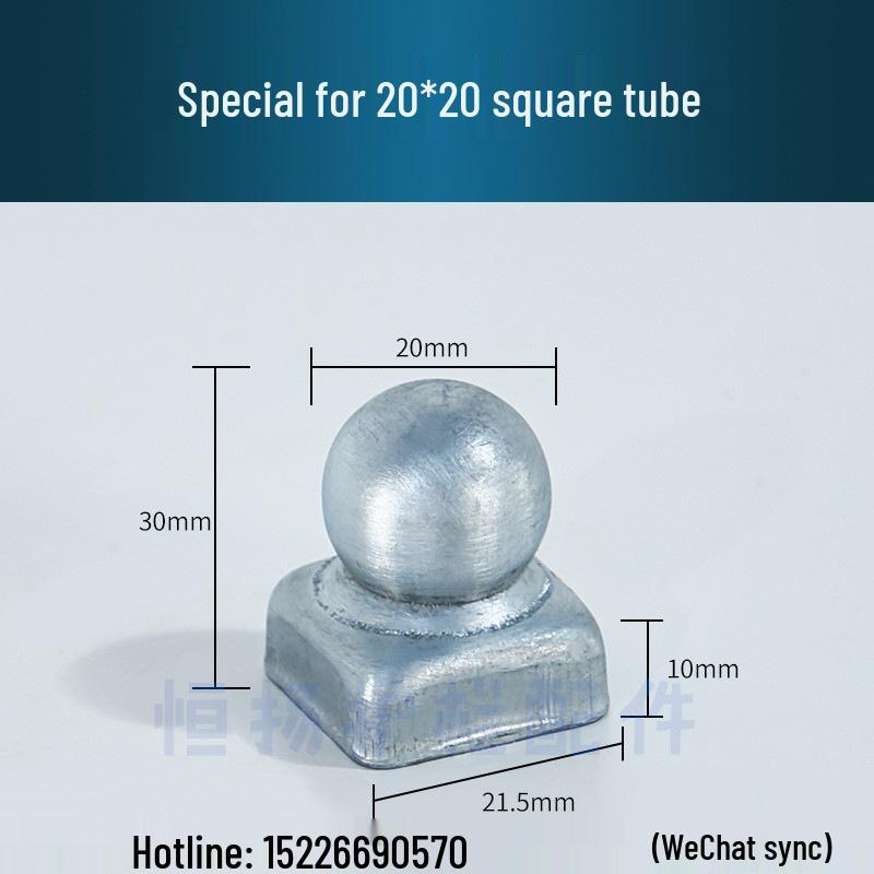 Wrought Iron Galvanized Ball Fence Post Cap for Square & Round Tubes