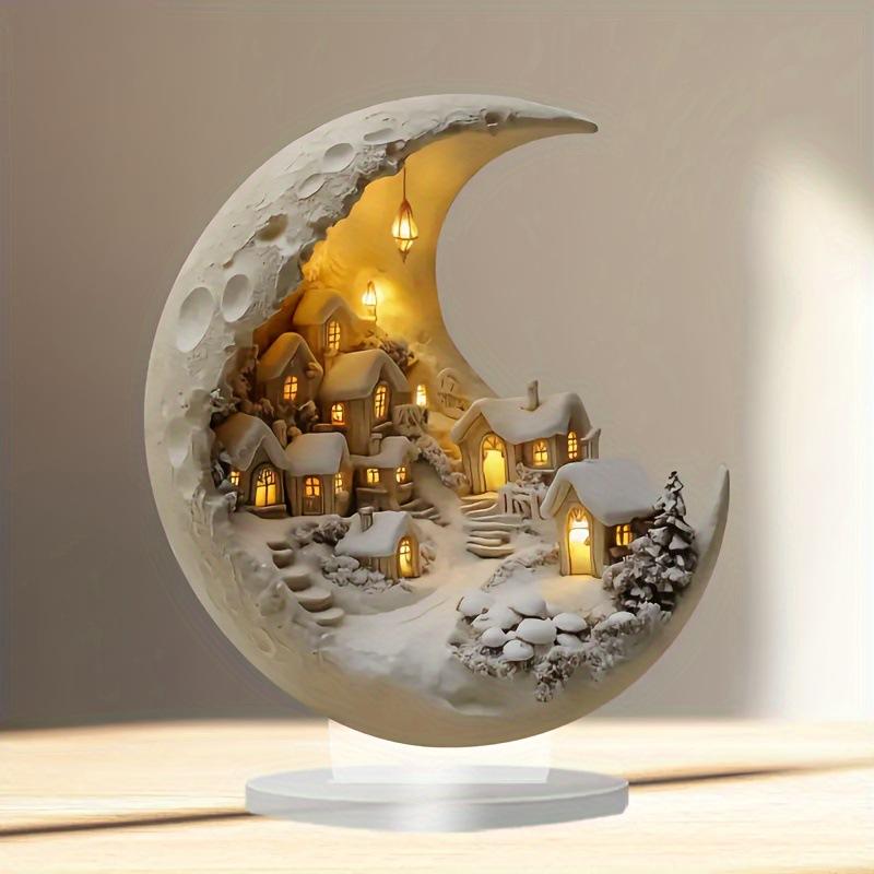 Ид аль-Фитр, Акрил, Бренд Lunar New Light Moon, Снежный дом, Настольные декоративные украшения, Украшения для гостиной и спальни, Предметы домашнего обихода