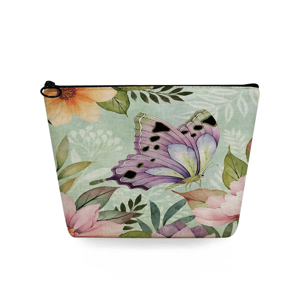 Women Butterfly Print Cosmetic Bag Toiletries Organize Travel Storage Case 6722 KTB