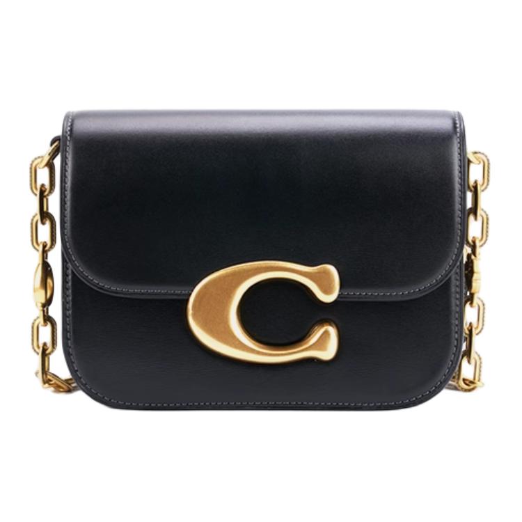 Coach Idol 21 Золотой Логотип Магнитная Застежка Кожаная Сумка Кросс-боди на Плечо Маленькие Женские сумки Черный CW648-B4BK