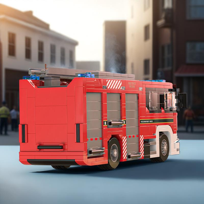 Fire Truck Building Set - City Engineering Rescue Vehicle Model - Puzzle Toy Gift for Children - Halloween and Christmas Present