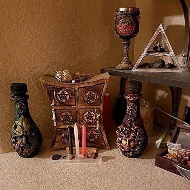 Новая винтажная креативная бутылка ведьмы небесное тело домашний декор украшения лунная бутылка для воды раскрашивание лица ваза Тэн смоляные украшения