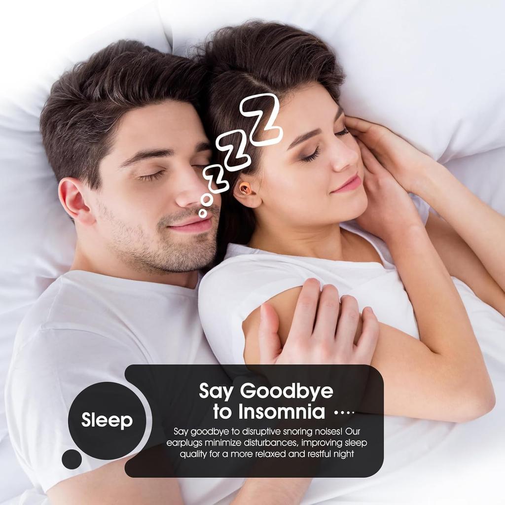 45dB Ear Plugs for Sleeping Noise Cancelling, Soft Ear Plugs for Concert, Reusable Ear Plugs for Noise Reduction with 8 Ear Tips, Silicone Hearing