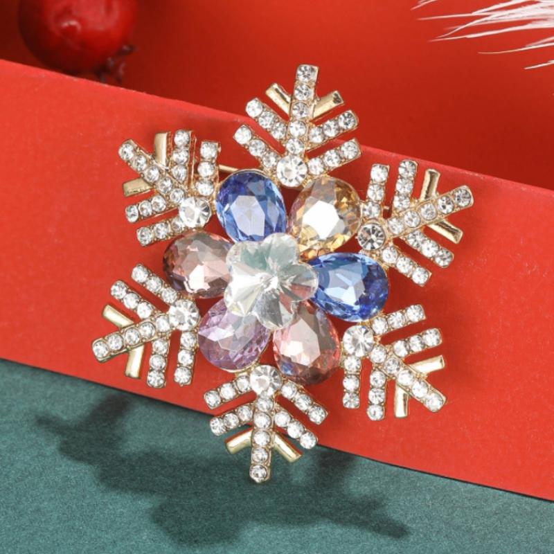 Трендовые броши-булавки в виде снежинок и цветов из кристаллов со стразами для женщин, аксессуары для пальто, банкетной вечеринки, подарки