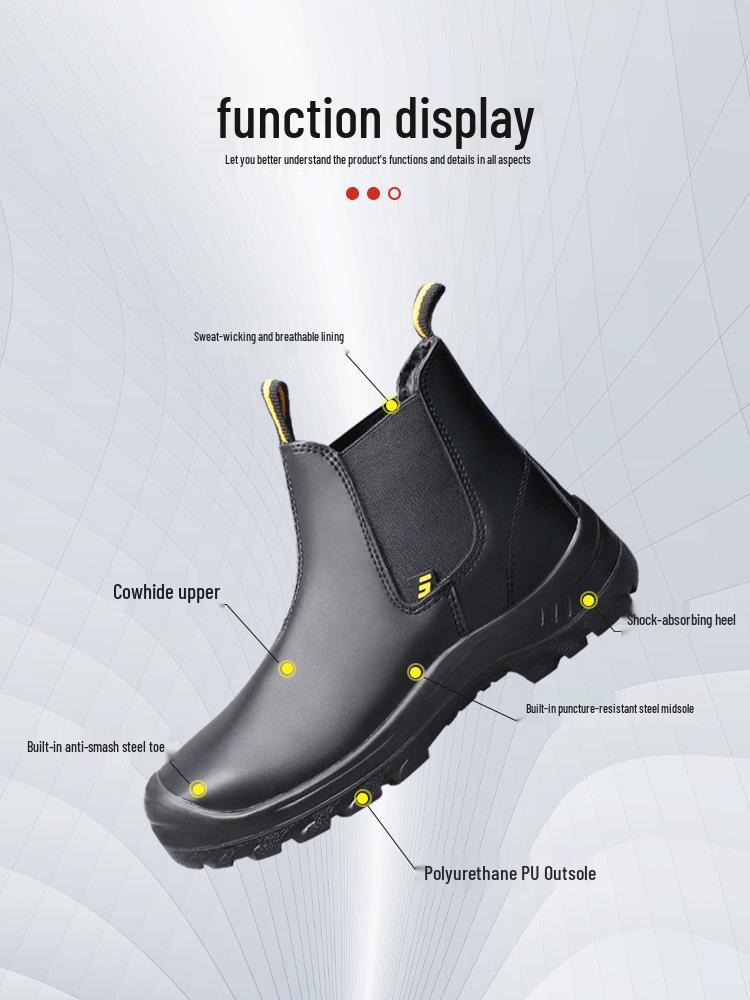Мужские рабочие ботинки Safety Jogger BESTFIT со стальным подноском - Стиль седла, Защита от ударов, Прокол-защита, Антистатическая Коровья кожа.