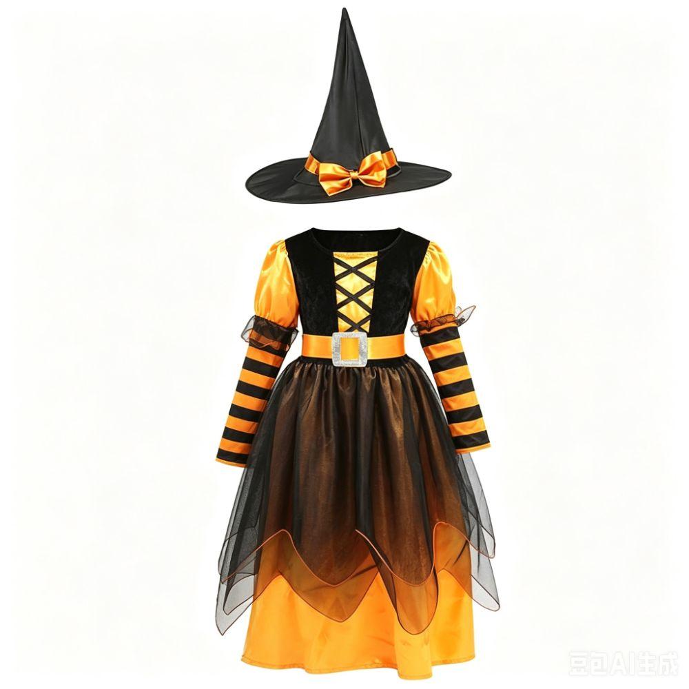 With Hat Witch Costume Dress Makeup Ball Kids Cosplay Dress Halloween Costume Clothes For Toddlers