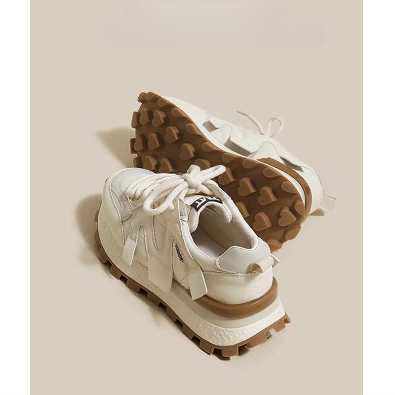 Кожаные папины кроссовки Женские весенние новые на платформе и легкие вафельные кроссовки Forrest Gump Универсальные повседневные кроссовки