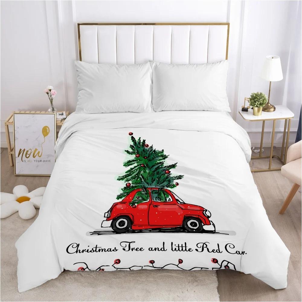 Santa Claus Christmas Bedding Set Microfiber Duvet Cover 140x200 240x220 260x220 Single Queen King