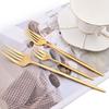 10Pcs Gold Dinnerware Sets Knife Fork Long Handle Spoons Dessert Flatware Mirror Cutlery Stainless Steel Tableware Silverware