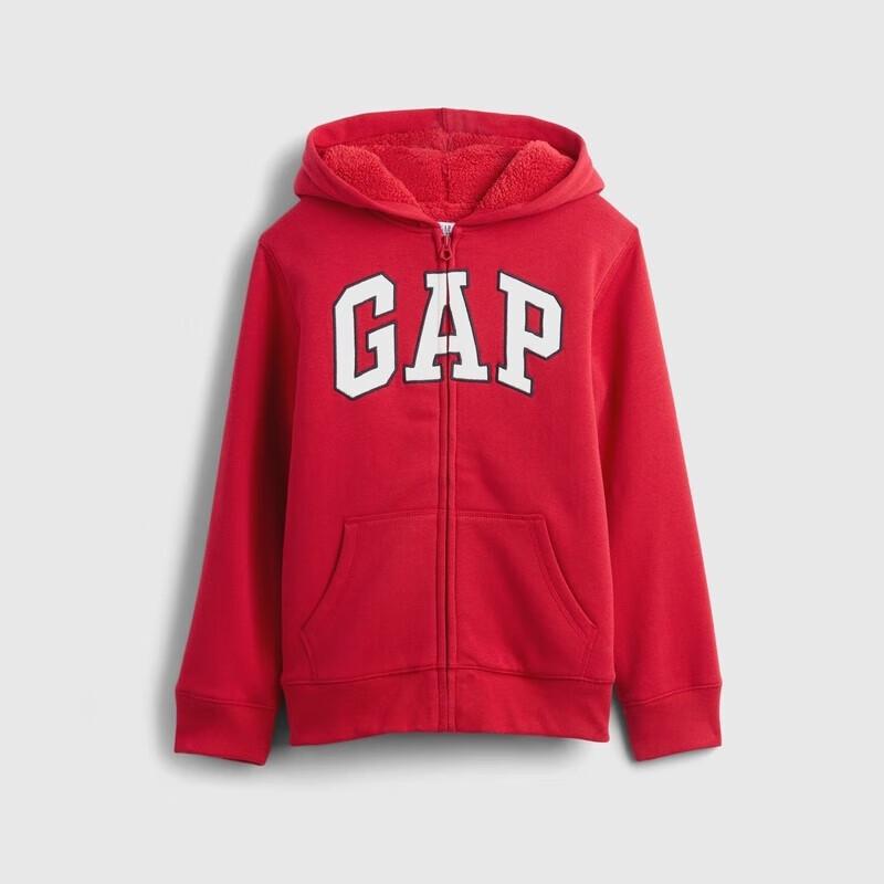 Gap Boys' Faux Lambswool Logo Zip-Up Hoodie