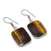 Tiger Eye Gemstone 925 Sterling Silver Jewelry Earring 1.58"