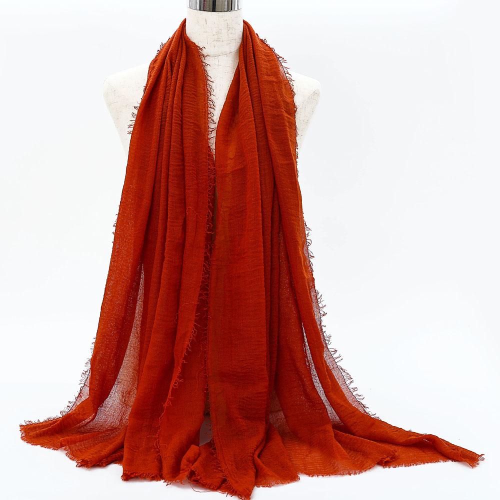 Big Size Crinkle Cotton Hijab Scarf Women Turban Muslim Shawl Plain Bandana Breathable Women's Shawls Foulard Hijab Hood Ramadan