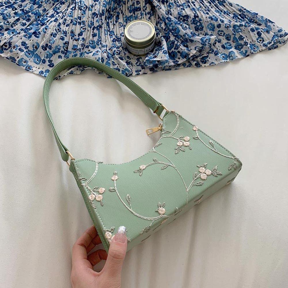 Small Handbag Embroidery Flower Korean Handbag Mini Messenger Bags Shoulder Bags Women Underarm Bag