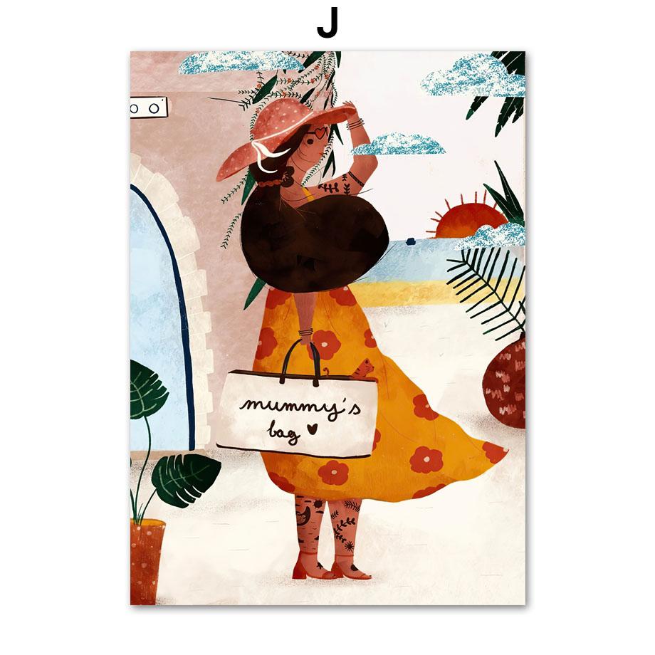 Summer Girl A Little Nap Wild Flower Jungle Plants Wall Art Print Canvas Painting Nordic Poster Decor Pictures For Living Room