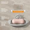Boat Shaped Soap Dish Wall Mounted No Drill Draining Soap Tray Bathroom Storage Box