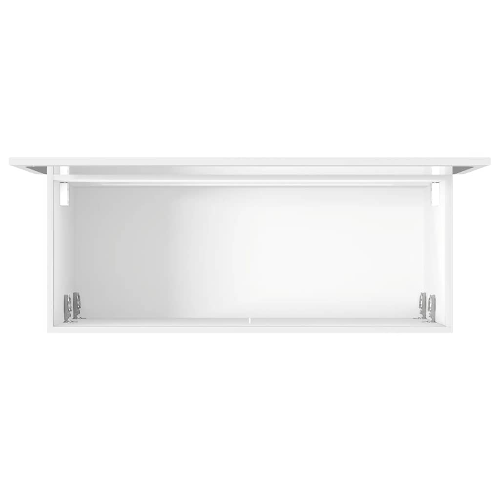 Bathroom Cabinet with Mirror White Wood Based Material
